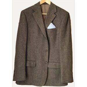VINTAGE Neutral Tweed Lambswool Blazer Size 44T